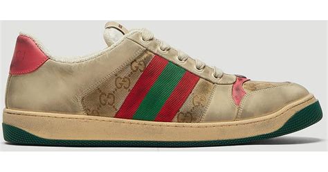 gucci dirty screener gg sneakers|gucci screener sneakers high top.